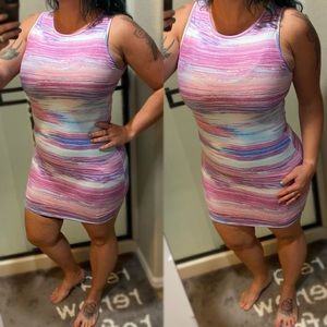 Cotton Candy Stripe Mini Dress L